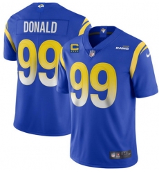 Men Los Angeles Rams 99 Aaron Donald 2022 Royal With 4 Star C Patch Vapor Untouchable Limited Stitched Jersey