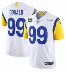 Men Los Angeles Rams 99 Aaron Donald 2022 White With 4 Star C Patch Vapor Untouchable Limited Stitched Jersey