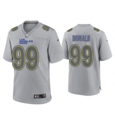 Men Los Angeles Rams 99 Aaron Donald Grey Atmosphere Fashion Stitched Game Jersey