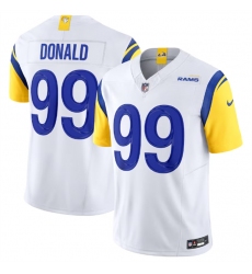 Men Los Angeles Rams 99 Aaron Donald White 2023 F U S E  Vapor Untouchable Limited Stitched Football Jersey