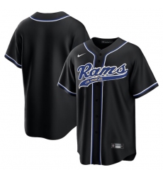 Men Los Angeles Rams Blank Black Cool Base Stitched Baseball Jersey