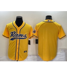 Men Los Angeles Rams Blank Yellow Stitched Jersey