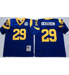 Men Mitchell Ness St Louis Rams 29 Eric Dickerson Blue NFL Throwback Stitched Jersey