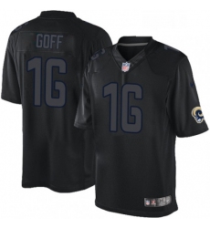 Men Nike Los Angeles Rams 16 Jared Goff Limited Black Impact NFL Jersey