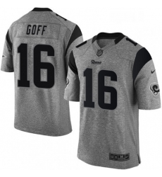 Men Nike Los Angeles Rams 16 Jared Goff Limited Gray Gridiron NFL Jersey