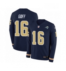 Men Nike Los Angeles Rams 16 Jared Goff Limited Navy Blue Therma Long Sleeve NFL Jersey
