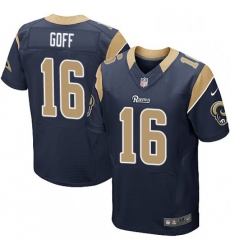 Men Nike Los Angeles Rams 16 Jared Goff Navy Blue Team Color Vapor Untouchable Elite Player NFL Jersey