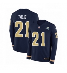 Men Nike Los Angeles Rams 21 Aqib Talib Limited Navy Blue Therma Long Sleeve NFL Jersey