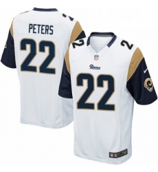 Men Nike Los Angeles Rams 22 Marcus Peters Game White NFL Jersey