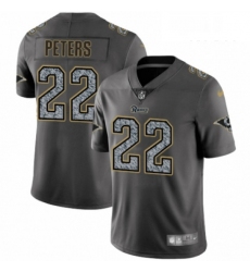 Men Nike Los Angeles Rams 22 Marcus Peters Gray Static Vapor Untouchable Limited NFL Jersey