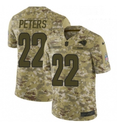 Men Nike Los Angeles Rams 22 Marcus Peters Limited Camo 2018 Salute to Service NFL Jersey