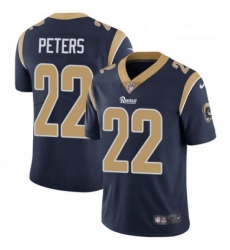 Men Nike Los Angeles Rams 22 Marcus Peters Navy Blue Team Color Vapor Untouchable Limited Player NFL Jersey