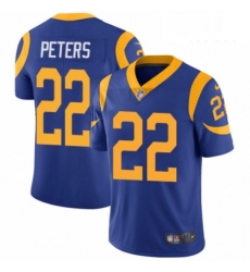 Men Nike Los Angeles Rams 22 Marcus Peters Royal Blue Alternate Vapor Untouchable Limited Player NFL Jersey
