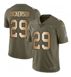 Men Nike Los Angeles Rams 29 Eric Dickerson Limited OliveGold 2017 Salute to Service NFL Jersey