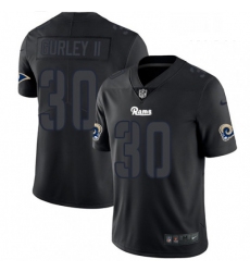 Men Nike Los Angeles Rams 30 Todd Gurley II Limited Black Rush Impact NFL Jersey