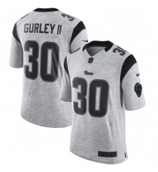 Men Nike Los Angeles Rams 30 Todd Gurley Limited Gray Gridiron II NFL Jersey