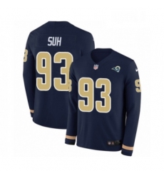 Men Nike Los Angeles Rams 93 Ndamukong Suh Limited Navy Blue Therma Long Sleeve NFL Jersey