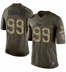 Men Nike Los Angeles Rams 99 Aaron Donald Limited Green Salute to Service NFL Jersey