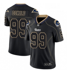 Men Nike Los Angeles Rams 99 Aaron Donald Limited Lights Out Black Rush NFL Jersey