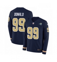 Men Nike Los Angeles Rams 99 Aaron Donald Limited Navy Blue Therma Long Sleeve NFL Jersey