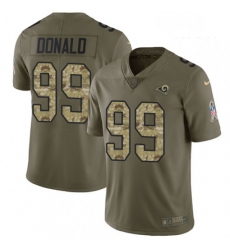 Men Nike Los Angeles Rams 99 Aaron Donald Limited OliveCamo 2017 Salute to Service NFL Jersey