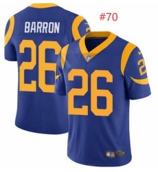 Men Nike Los Angeles Rams Alex Barron Blue Vapor Untouchable Limited Jersey