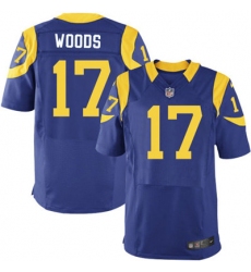 Men Nike Rams #17 Robert Woods Royal Blue Alternate Stitched NFL Elite Jersey