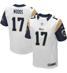 Men Nike Rams #17 Robert Woods White Stitched NFL Elite Jersey
