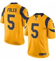 Mens Los Angeles Rams Nick Foles Nike Gold Color Rush Limited Jersey