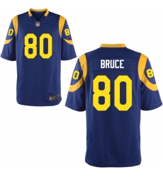 Men's Nike St. Louis Rams 80 Isaac Bruce Game Light Blue Alternate Throwback NFL Jersey