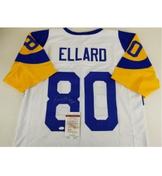 Men's Rams #80 Henry Ellard White NFL Throwback Jersey