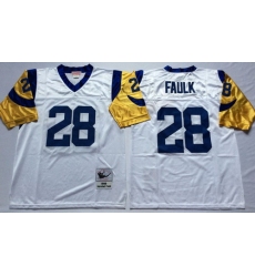 Mitchell And Ness Rams #28 marshall faulk white Throwback Stitched NFL Jersey