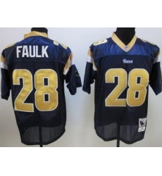 NFL St.Louis Rams 28 Marshall Faulk DK Blue Jerseys throwback