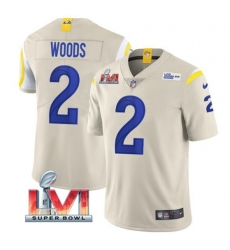Nike Los Angeles Rams 2 Robert Woods Bone 2022 Super Bowl LVI Vapor Limited Jersey