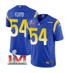 Nike Los Angeles Rams 54 Leonard Floyd Royal 2022 Super Bowl LVI Vapor Limited Jersey