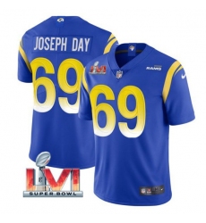 Nike Los Angeles Rams 69 Sebastian Joseph Day Royal 2022 Super Bowl LVI Vapor Limited Jersey