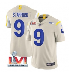 Nike Los Angeles Rams 9 Matthew Stafford Bone 2022 Super Bowl LVI Vapor Limited Jersey