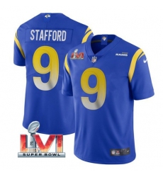 Nike Los Angeles Rams 9 Matthew Stafford Royal 2022 Super Bowl LVI Vapor Limited Jersey