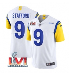 Nike Los Angeles Rams 9 Matthew Stafford White 2022 Super Bowl LVI Vapor Limited Jersey