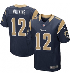 Nike Rams #12 Sammy Watkins Navy Blue Team Color Mens Stitched NFL Elite Jersey
