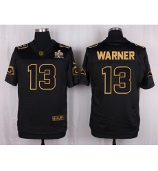 Nike Rams #13 Kurt Warner Black Mens Stitched NFL Elite Pro Line Gold Collection Jersey