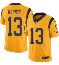 Nike Rams #13 Kurt Warner Gold Mens Stitched NFL Limited Rush Jersey