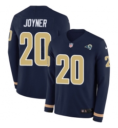 Nike Rams 20 Lamarcus Joyner Navy Blue Team Color Men s Stitched NFL Limited Therma Long Sleeve Jersey
