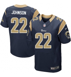 Nike Rams #22 Trumaine Johnson Navy Blue Team Color Mens Stitched NFL Elite Jersey