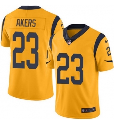 Nike Rams 23 Cam Akers Gold Men Stitched NFL Limited Rush Jersey