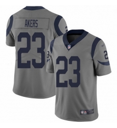 Nike Rams 23 Cam Akers Gray Men Stitched NFL Limited Inverted Legend Jersey