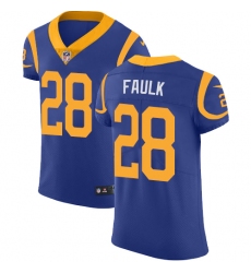 Nike Rams #28 Marshall Faulk Royal Blue Alternate Mens Stitched NFL Vapor Untouchable Elite Jersey