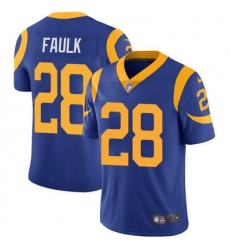 Nike Rams #28 Marshall Faulk Royal Blue Alternate Mens Stitched NFL Vapor Untouchable Limited Jersey