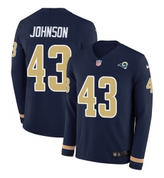 Nike Rams 43 John Johnson Navy Blue Team Color Men s Stitched NFL Limited Therma Long Sleeve Jersey