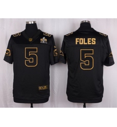 Nike Rams #5 Nick Foles Black Mens Stitched NFL Elite Pro Line Gold Collection Jersey
